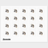 Dravers Grace White Horse Kunst Vierkante Sticker (Vel)