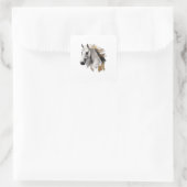 Dravers Grace White Horse Kunst Vierkante Sticker (Tas)