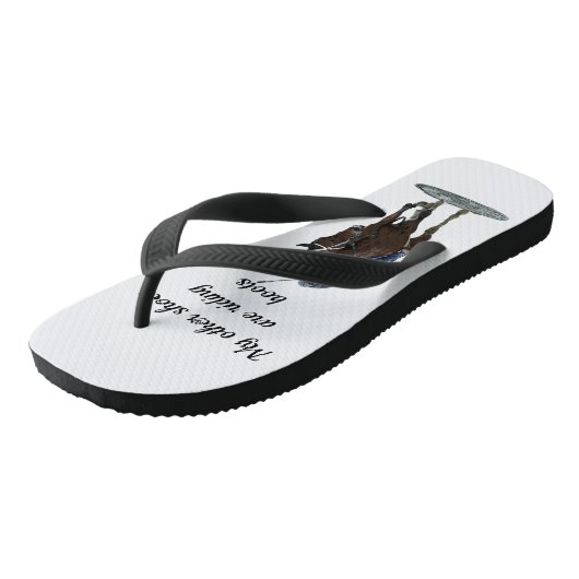 Dravers volbloed paard en ruiter Flip Flops (Schuin)