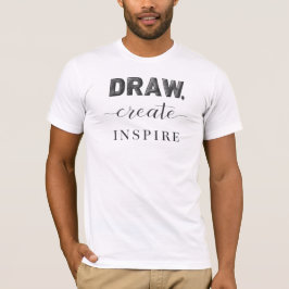 Draw Creëer inspireert typografie kunst T-shirt