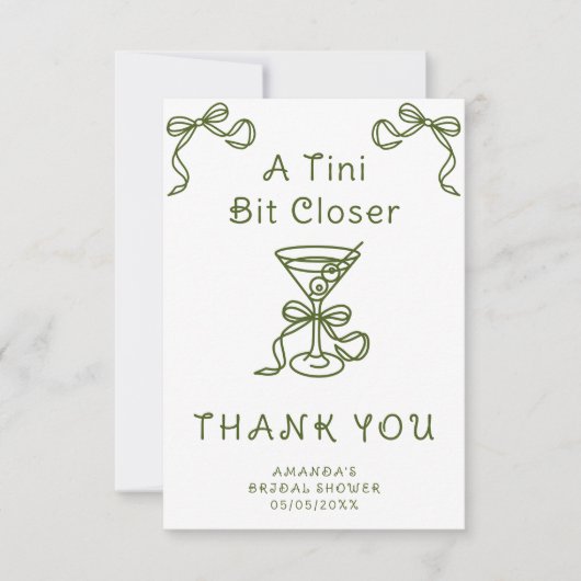 Draw Martini Dank u Vrijgezellenfeest Bedankkaart (Voorkant)