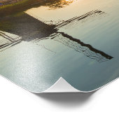 Drawbridge en windmolens bij zonsondergang in Nede Foto Afdruk (Hoek)