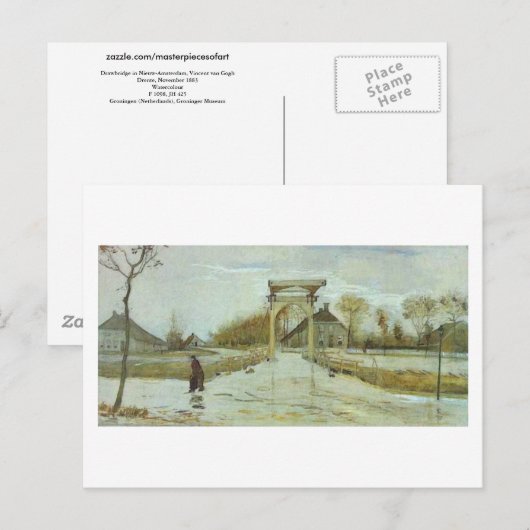 Drawbridge in Nieuw-Amsterdam, Vincent van Gogh Briefkaart (Voorkant / Achterkant)