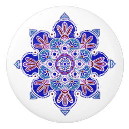 Drawer Pull, met blauw en paars medaillon Keramische Knop