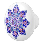 Drawer Pull, met blauw en paars medaillon Keramische Knop (Rechts)