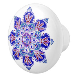 Drawer Pull, met blauw en paars medaillon Keramische Knop