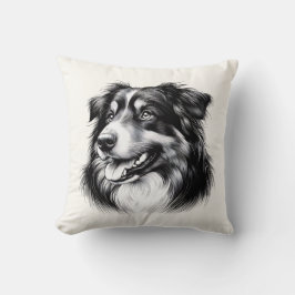 Drawing Australian Shepherd Kussen