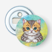 Drawing Cat Button Flesopener (Voorkant)