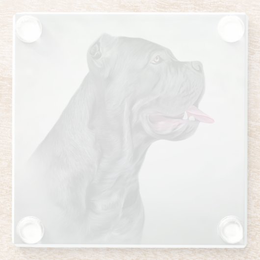 Drawing dog Cane Corso - Italiaans Mastiff 12 Glazen Onderzetter (Achterkant)