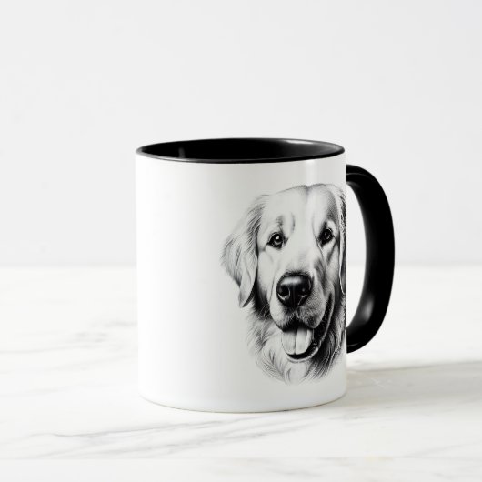 Drawing Golden Retriever Mok (Voorkant rechts)