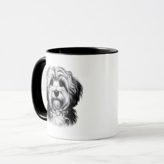 Drawing Havanese Dog Mok (Voorkant links)