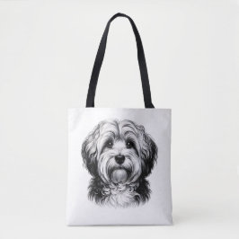 Drawing Havanese Dog Tote Bag