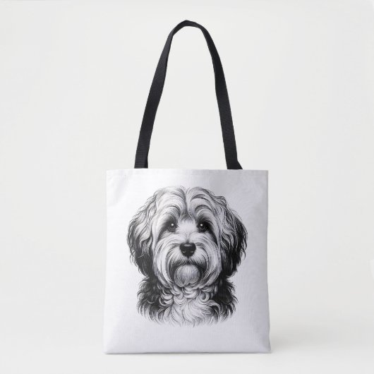 Drawing Havanese Dog Tote Bag (Voorkant)