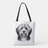 Drawing Havanese Dog Tote Bag (Achterkant)