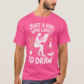 Drawing Lover is een meisje dat houdt van tekenen T-shirt (Voorkant)
