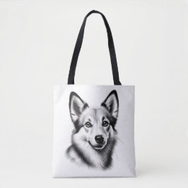 Drawing Norwegian Lundehund Tote Bag