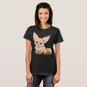 Drawing of a Fennec, Desert Fox, in Cartoon style T-shirt (Voorkant volledig)