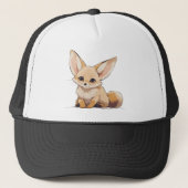 Drawing of a Fennec, Desert Fox, in Cartoon style Trucker Pet (Voorkant)