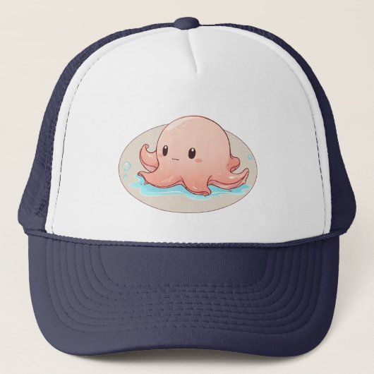 Drawing of a pink Baby Octopus Trucker Pet (Voorkant)
