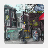 Drawing of Downtown Madison, Wisconsin Christmas Metalen Ornament (Achterkant)