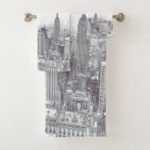 Drawing of New York City Landscape Custom Bad Handdoek (Insitu)