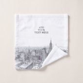 Drawing of New York City Landscape Custom Bad Handdoek (Wasdoekje)