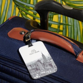 Drawing of New York City Landscape Custom Bagagelabel