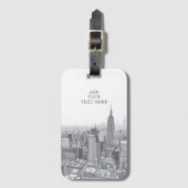 Drawing of New York City Landscape Custom Bagagelabel (Voorkant (verticaal))