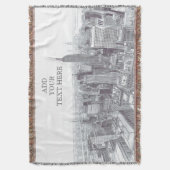 Drawing of New York City Landscape Custom Deken (Voorkant Verticaal)