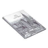 Drawing of New York City Landscape Custom Notitieboek (Rechterzijde)