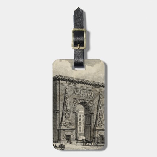 Drawing of Porte Saint-Denis Monument Bagagelabel (Voorkant verticaal)