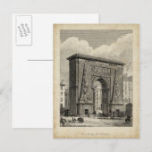 Drawing of Porte Saint-Denis Monument Briefkaart (Voorkant / Achterkant)
