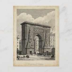 Drawing of Porte Saint-Denis Monument Briefkaart