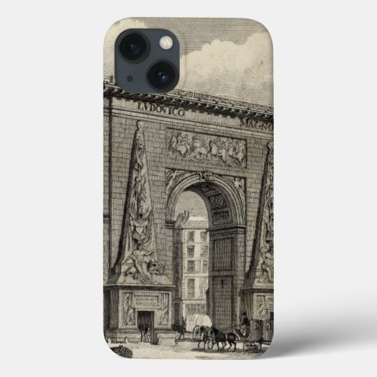 Drawing of Porte Saint-Denis Monument Case-Mate iPhone Case (Achterkant)