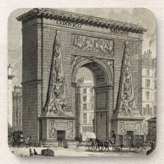 Drawing of Porte Saint-Denis Monument Drankjes Onderzetter (Voorkant)