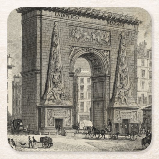 Drawing of Porte Saint-Denis Monument Kartonnen Onderzetters (Voorkant)