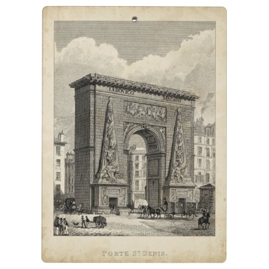 Drawing of Porte Saint-Denis Monument Klembord (Achterkant)