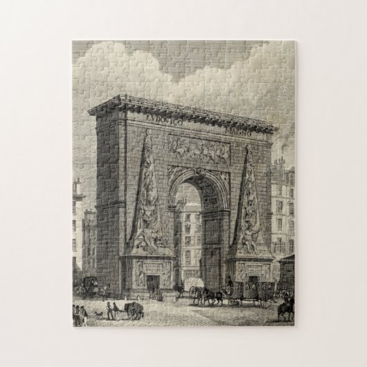 Drawing of Porte Saint-Denis Monument Legpuzzel (Verticaal)