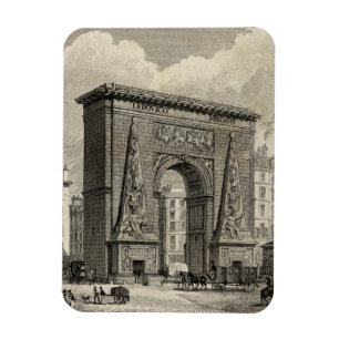 Drawing of Porte Saint-Denis Monument Magneet