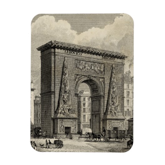 Drawing of Porte Saint-Denis Monument Magneet (Verticaal)