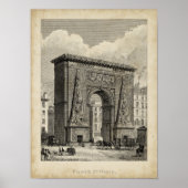 Drawing of Porte Saint-Denis Monument Poster (Voorkant)