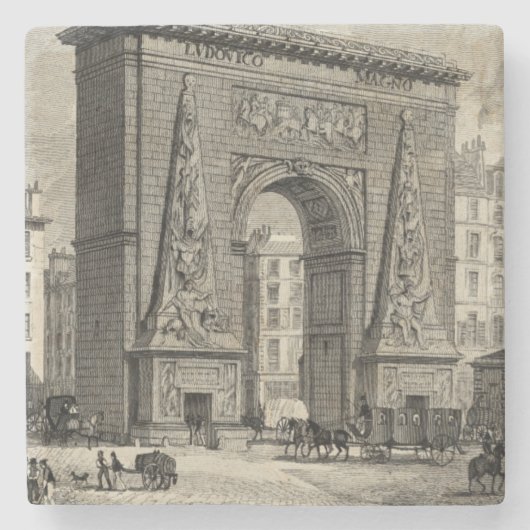 Drawing of Porte Saint-Denis Monument Stenen Onderzetter (Voorkant)