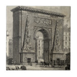 Drawing of Porte Saint-Denis Monument Tegeltje<br><div class="desc">A great drawing of Porte Saint-Denis, a French monument located in the city of Paris. Built in 1672 to replace a gate in the city wall this drawing depicts the triumphal arch in its early days. This would make a great gift for someone who likes to travel or enjoys French...</div>