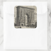 Drawing of Porte Saint-Denis Monument Vierkante Sticker (Tas)