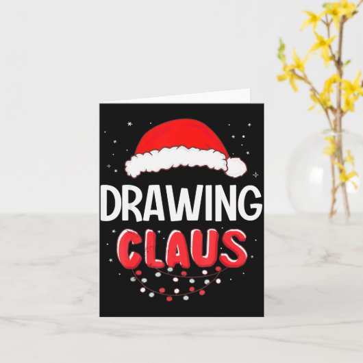 Drawing Santa Claus Christmas Matching Costume Kaart (Gele Bloem)