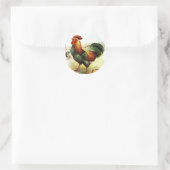Drawing: The Rooster Ronde Sticker (Tas)