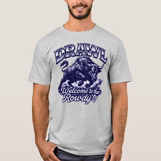 Drawl Rowdy'O Mannen T-shirt (Voorkant)