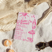 Drawn Baby aan boord Surf Summer Girl Baby shower Kaart