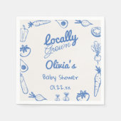 Drawn Blue Lokaal Gegroeide Vegie Baby Boy Douche Servet (Voorkant)