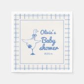 Drawn Blue Silly Goose Classic Baby Boy Shower Servet (Voorkant)